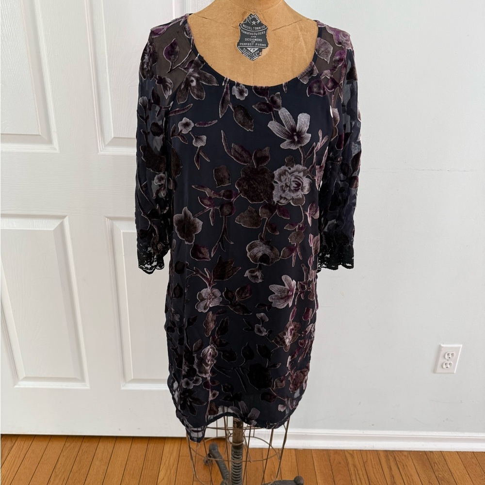 Staring at Stars Black and Purple Floral Dress